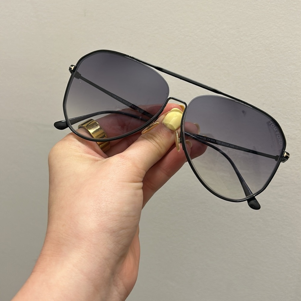 TOM FORD Classic Black Aviator Sunglasses